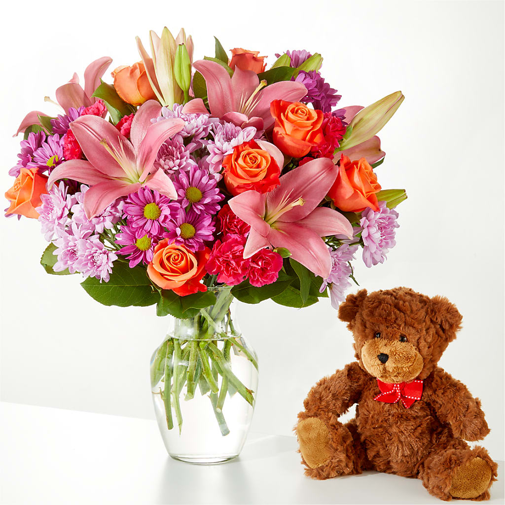 One and Only Bouquet and Bear Bundle – DESIGNER'S TOUCH FLORIST & GIFT SHOP LLC, West Union SC