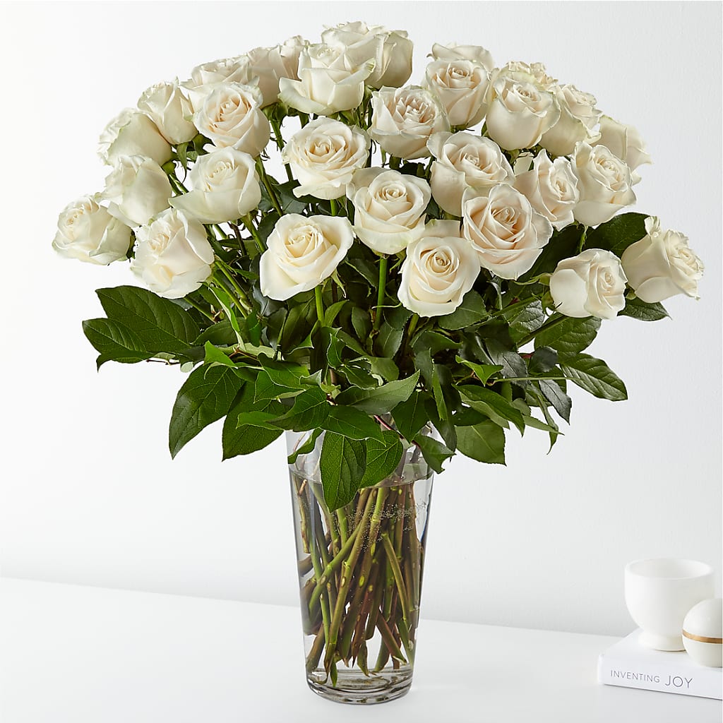 Long Stem White Rose Bouquet – DESIGNER'S TOUCH FLORIST & GIFT SHOP LLC, West Union SC