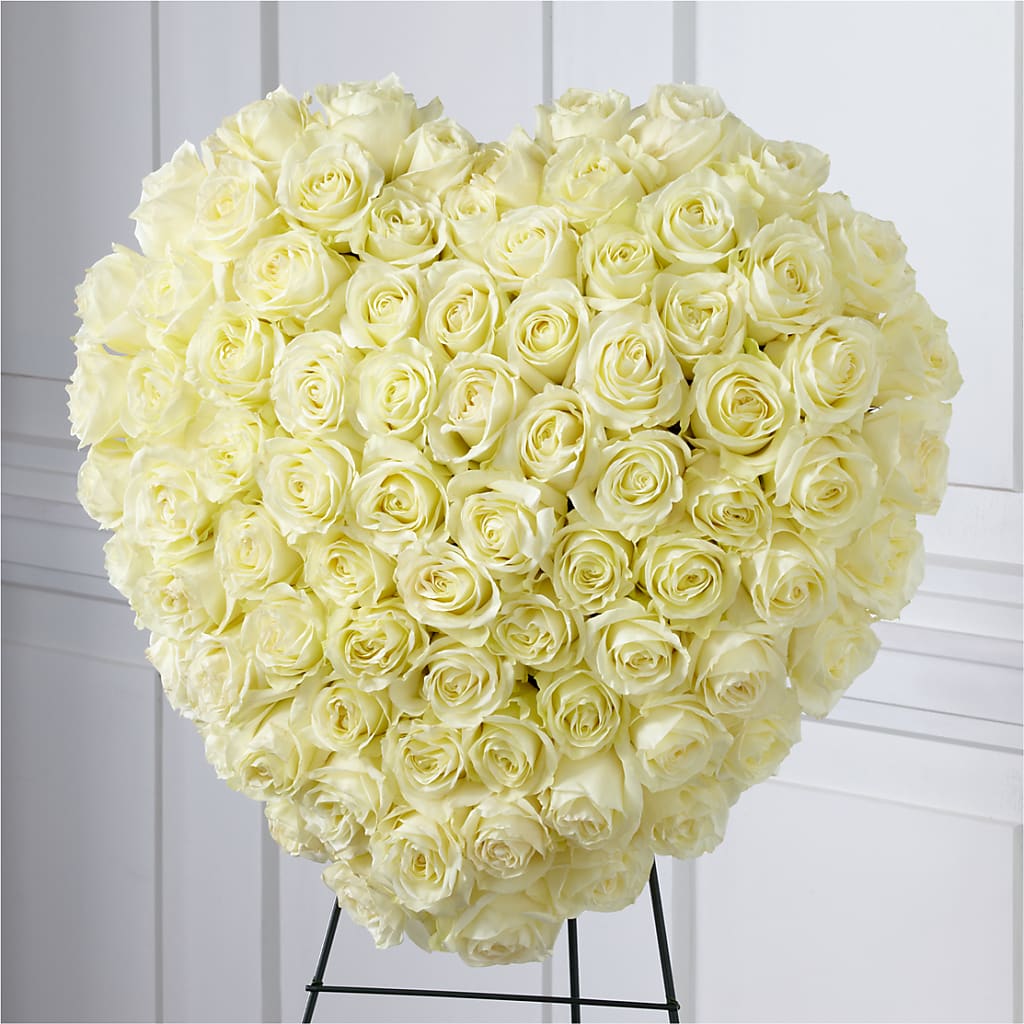 Elegant Remembrance Standing Heart – DESIGNER'S TOUCH FLORIST & GIFT SHOP LLC, West Union SC