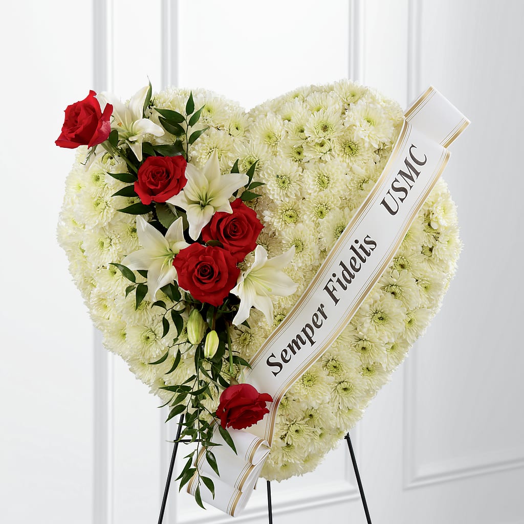 Heartfelt Hero Standing Heart – DESIGNER'S TOUCH FLORIST & GIFT SHOP LLC, West Union SC