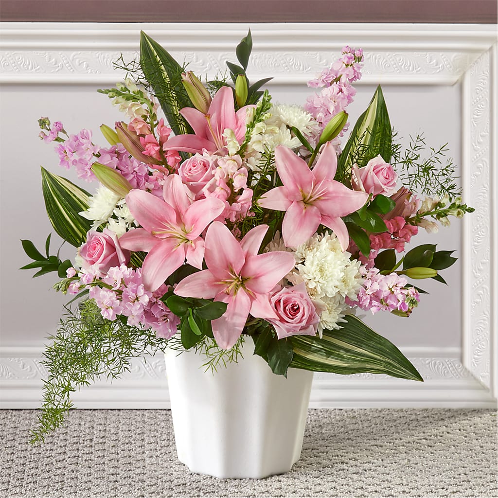Simply Serene Floor Basket – DESIGNER'S TOUCH FLORIST & GIFT SHOP LLC, West Union SC
