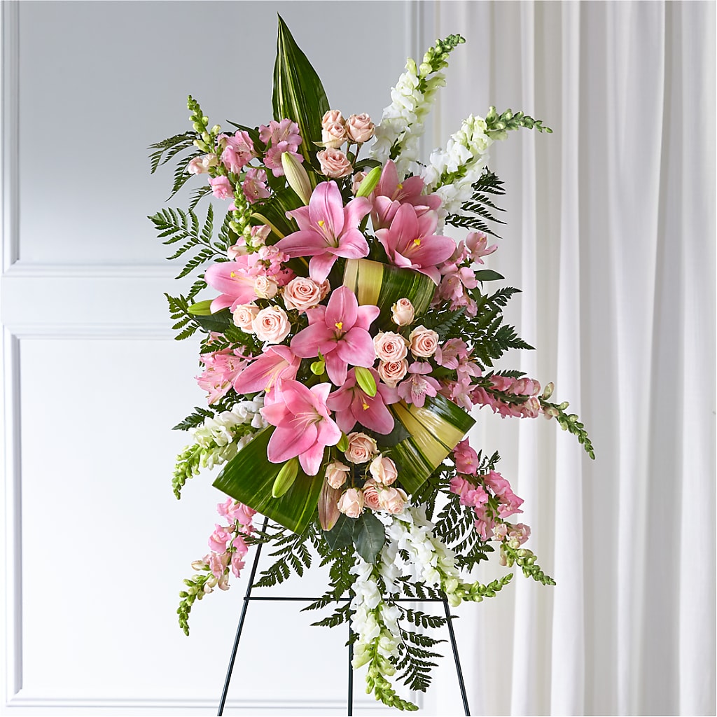 Elegant Embrace Standing Spray – DESIGNER'S TOUCH FLORIST & GIFT SHOP LLC, West Union SC