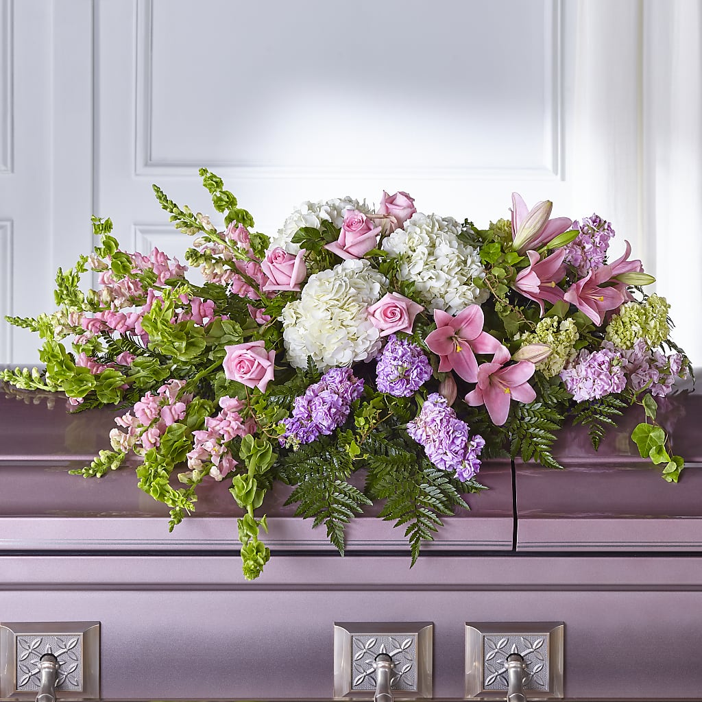 Life's Gratitude Casket Spray – DESIGNER'S TOUCH FLORIST & GIFT SHOP LLC, West Union SC