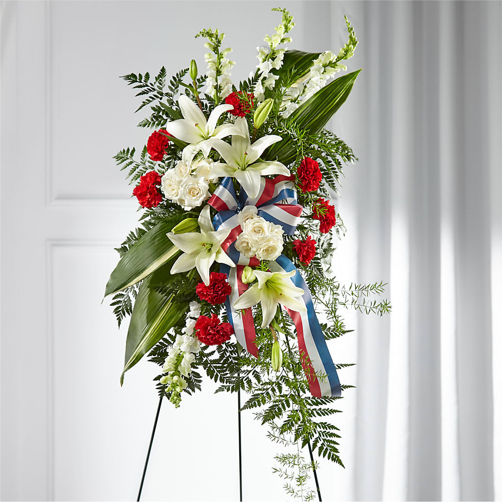 Stars of Life Standing Spray – DESIGNER'S TOUCH FLORIST & GIFT SHOP LLC, West Union SC