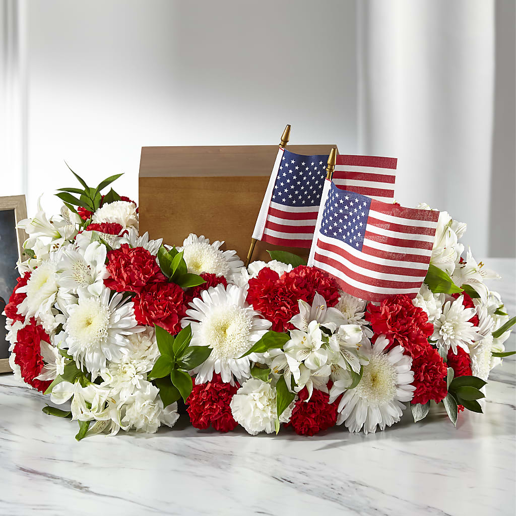 Spirit of Patriotism Cremation Adornment – DESIGNER'S TOUCH FLORIST & GIFT SHOP LLC, West Union SC