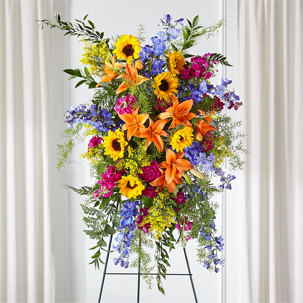 Sunlit Memories Standing Spray (Standard) – DESIGNER'S TOUCH FLORIST & GIFT SHOP LLC, West Union SC