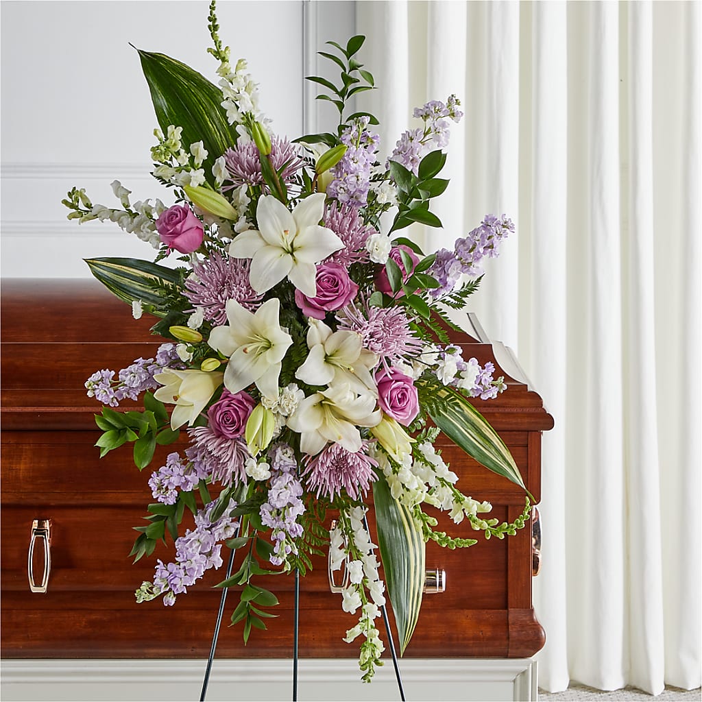 Grateful Hearts Standing Spray – DESIGNER'S TOUCH FLORIST & GIFT SHOP LLC, West Union SC