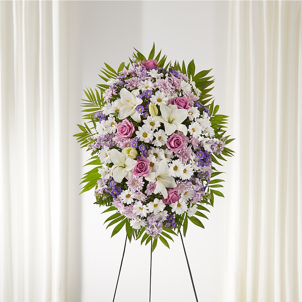 Surrounded by Love Standing Spray – DESIGNER'S TOUCH FLORIST & GIFT SHOP LLC, West Union SC