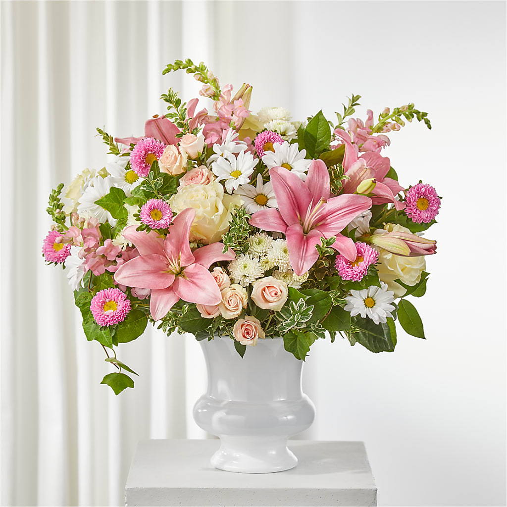 Empathetic Blooms Urn Arrangement – DESIGNER'S TOUCH FLORIST & GIFT SHOP LLC, West Union SC