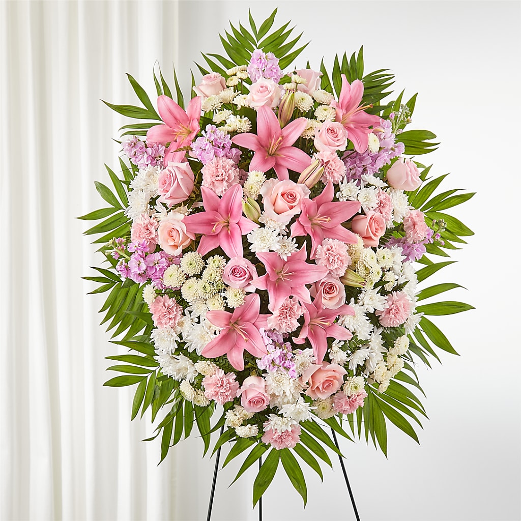 Offering Solace Standing Spray – DESIGNER'S TOUCH FLORIST & GIFT SHOP LLC, West Union SC