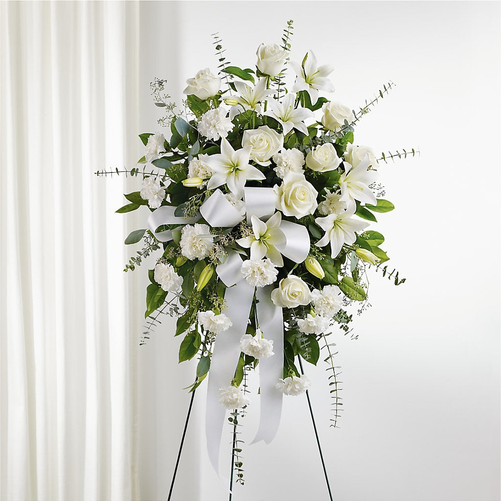 With Care Standing Spray – DESIGNER'S TOUCH FLORIST & GIFT SHOP LLC, West Union SC