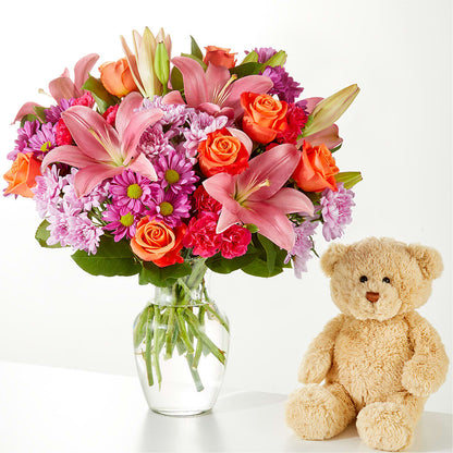 One and Only Bouquet and Bear Bundle – DESIGNER'S TOUCH FLORIST & GIFT SHOP LLC, West Union SC