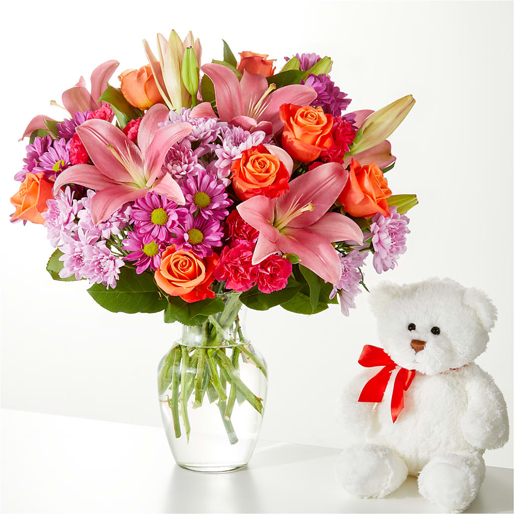One and Only Bouquet and Bear Bundle – DESIGNER'S TOUCH FLORIST & GIFT SHOP LLC, West Union SC