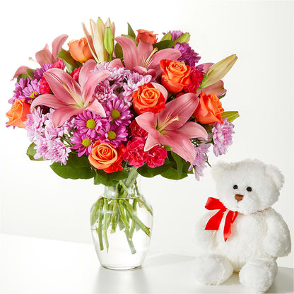 One and Only Bouquet and Bear Bundle – DESIGNER'S TOUCH FLORIST & GIFT SHOP LLC, West Union SC