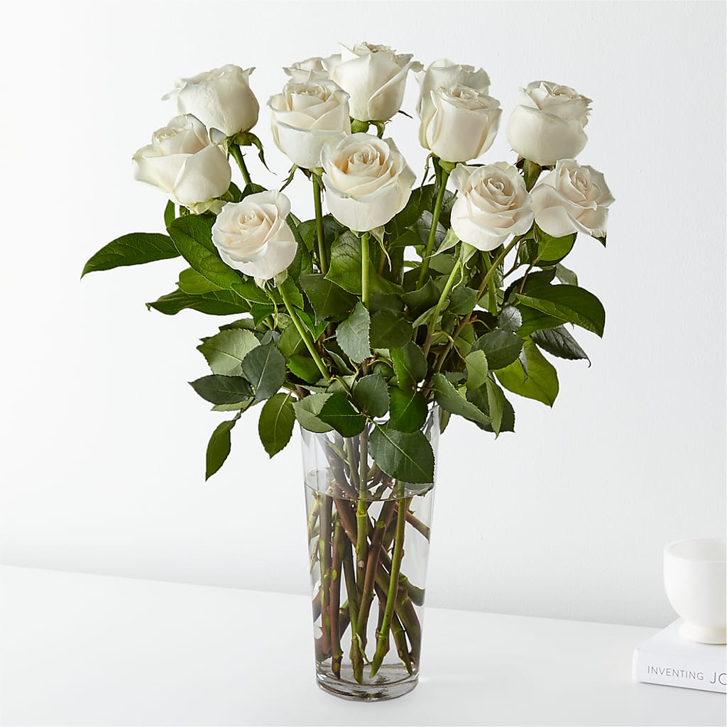 Long Stem White Rose Bouquet – DESIGNER'S TOUCH FLORIST & GIFT SHOP LLC, West Union SC