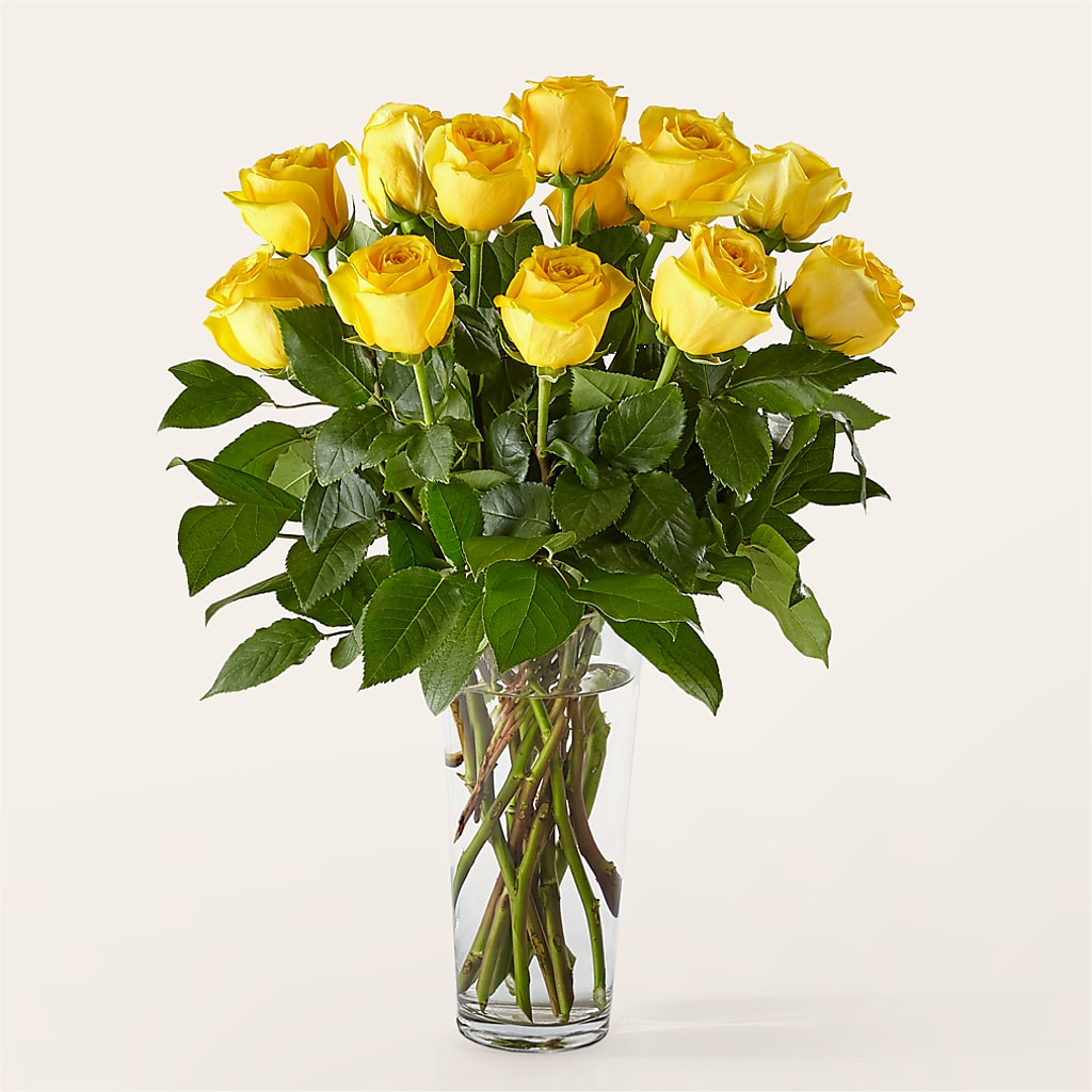 Long Stem Yellow Rose Bouquet – DESIGNER'S TOUCH FLORIST & GIFT SHOP LLC, West Union SC