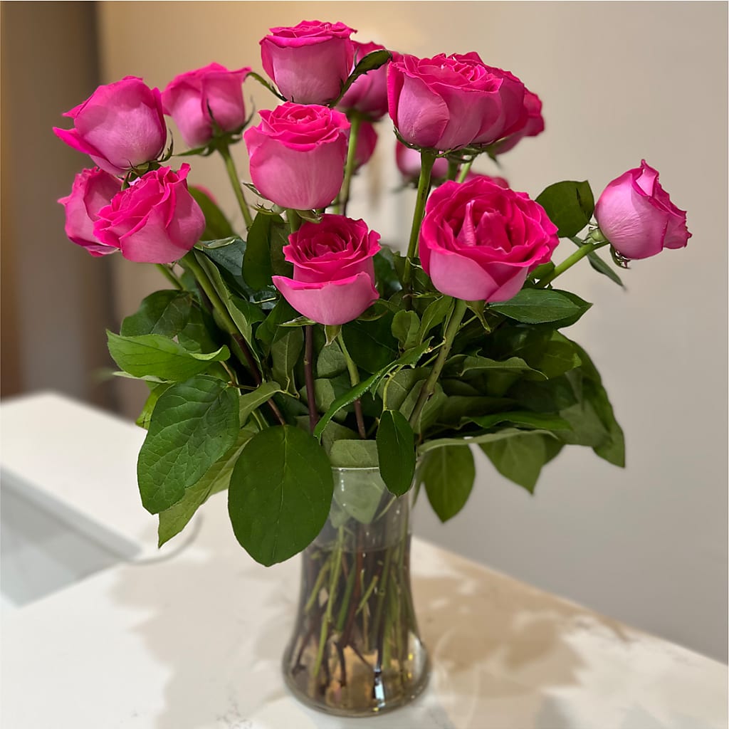 Long Stem Pink Rose Bouquet – DESIGNER'S TOUCH FLORIST & GIFT SHOP LLC, West Union SC