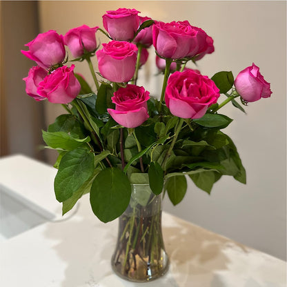 Long Stem Pink Rose Bouquet – DESIGNER'S TOUCH FLORIST & GIFT SHOP LLC, West Union SC