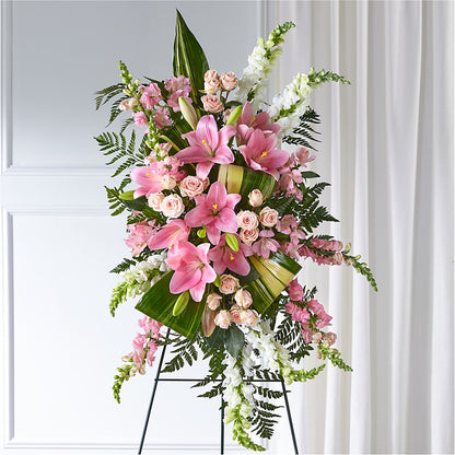 Elegant Embrace Standing Spray – DESIGNER'S TOUCH FLORIST & GIFT SHOP LLC, West Union SC