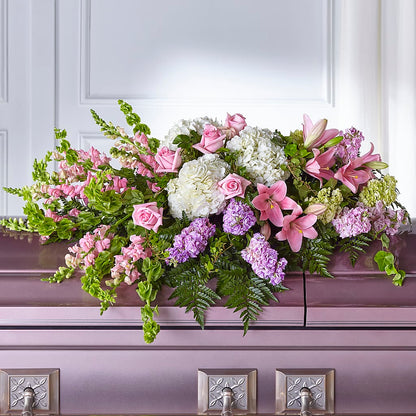 Life's Gratitude Casket Spray – DESIGNER'S TOUCH FLORIST & GIFT SHOP LLC, West Union SC
