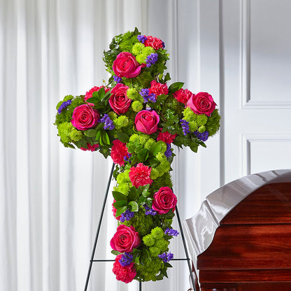 Tribute Rose Floral Cross – DESIGNER'S TOUCH FLORIST & GIFT SHOP LLC, West Union SC